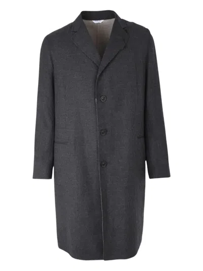 Boglioli Buttoned Overcoat In Gray