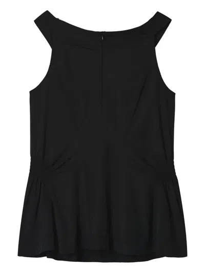 Low Classic Shirred Top In Black