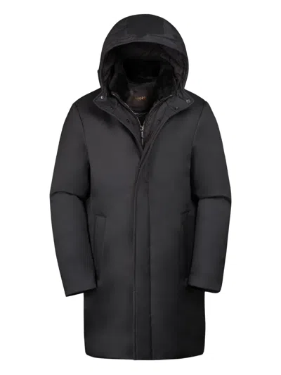 Moorer Vannes-ads Hooded Zip Jacket In Black
