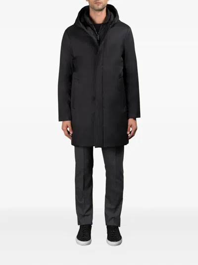 Moorer Vannes-ads Hooded Zip Jacket In Black