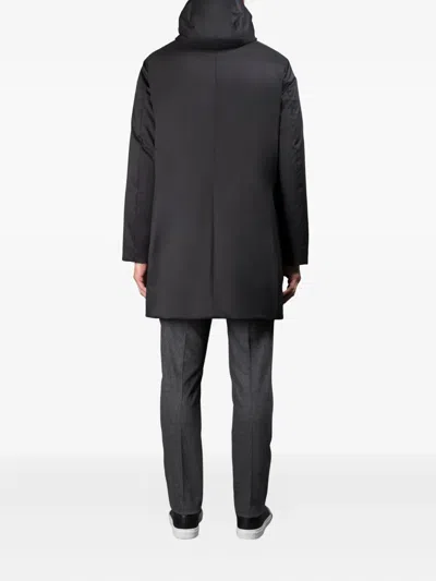 Moorer Vannes-ads Hooded Zip Jacket In Black