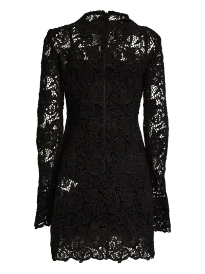 Sportmax Lace Long-sleeve Mini Dress In Black