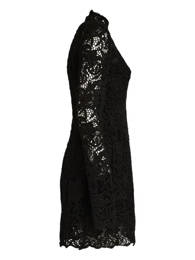 Sportmax Lace Long-sleeve Mini Dress In Black