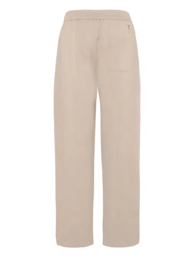 Trussardi Junior Drawstring Trousers In Neutral