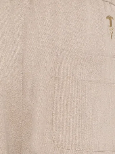 Trussardi Junior Drawstring Trousers In Neutral