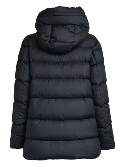 Add Slim-fit Down Jacket With Adjustable Hood And Innovative Features In Black