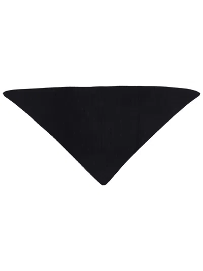 Studio Nicholson Triangular Black Scarf In Rws Extrafine Merino Wool In Blue