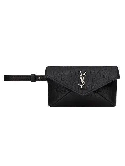 Saint Laurent Micro "envelope" Clutch Bag In Brown