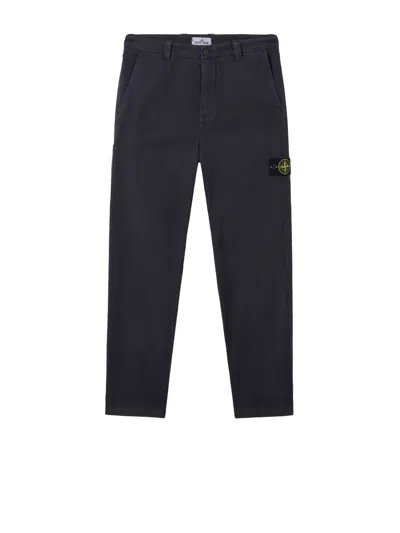 Stone Island Cotton Regular Fit Pants In Black