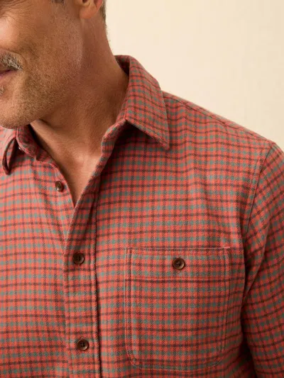 Faherty Super Brushed Flannel Shirt In Brown