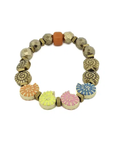 Ebru Jewelry One Of A Kind Plated Hematite Beaded Bracelet In Green