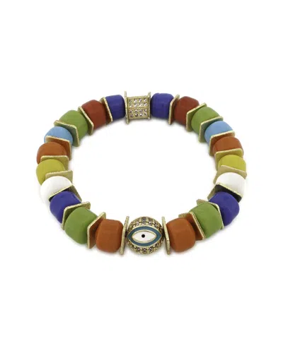 Ebru Jewelry One Of A Kind Silver Beaded Bracelet In Multi