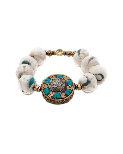 Ebru Jewelry One Of A Kind Plated Beaded Bracelet In Neutral