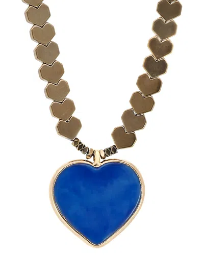 Ebru Jewelry One Of A Kind Plated Hematite Beaded Necklace In Gold