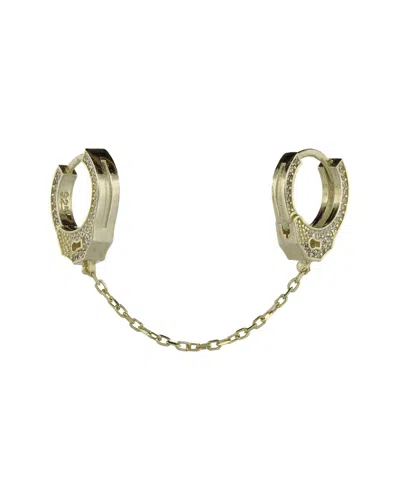 Ebru Jewelry Silver Cz Dangle Earrings In Gold