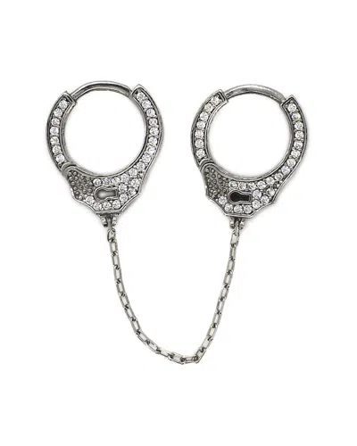 Ebru Jewelry Silver Cz Dangle Earrings In Metallic