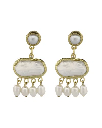 Ebru Jewelry Cleopatra Plated 1.2in Pearl Dangle Earrings In Multi