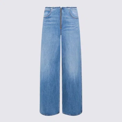 Alexander Wang Vintage Marbled Blue Cotton Jeans In Blue