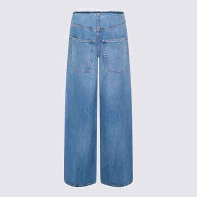 Alexander Wang Vintage Marbled Blue Cotton Jeans In Blue