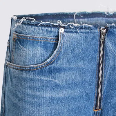 Alexander Wang Vintage Marbled Blue Cotton Jeans In Blue