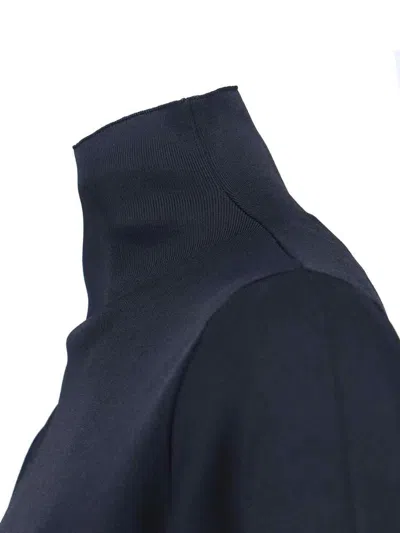 Calvin Klein Fitted Long Sleeve High Neck Dress In Black