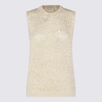 Golden Goose Sweaters Heritage White In Yellow