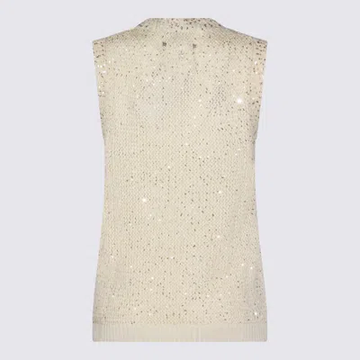 Golden Goose Sweaters Heritage White In Yellow