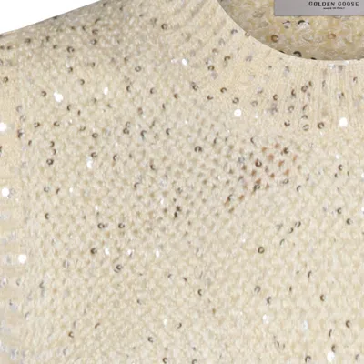 Golden Goose Sweaters Heritage White In Yellow