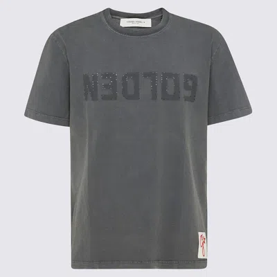 Golden Goose Anthracite Grey Vintage-effect T-shirt Men In Gray