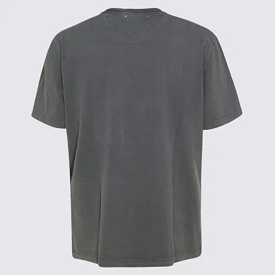 Golden Goose Anthracite Grey Vintage-effect T-shirt Men In Gray