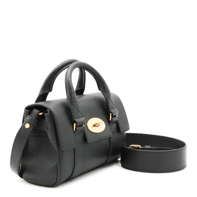 Mulberry Structured Leather Cross-body Bag Top Handle In Black