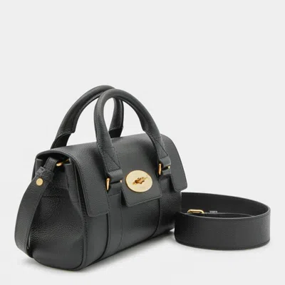 Mulberry Structured Leather Cross-body Bag Top Handle In Black