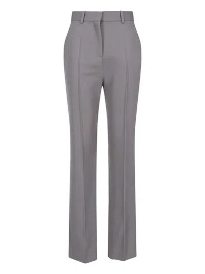Calvin Klein Straight Leg Trousers With Belt Loops And Pockets In Gray