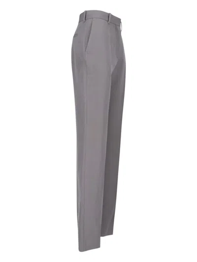 Calvin Klein Straight Leg Trousers With Belt Loops And Pockets In Gray