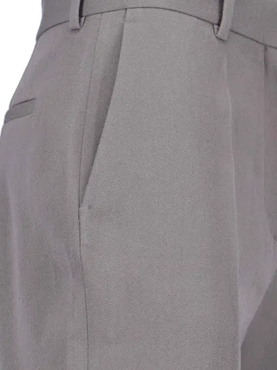 Calvin Klein Straight Leg Trousers With Belt Loops And Pockets In Gray