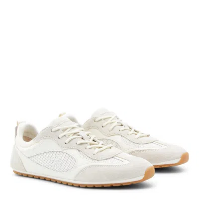 Tory Burch White Leather Sneakers In Neutral