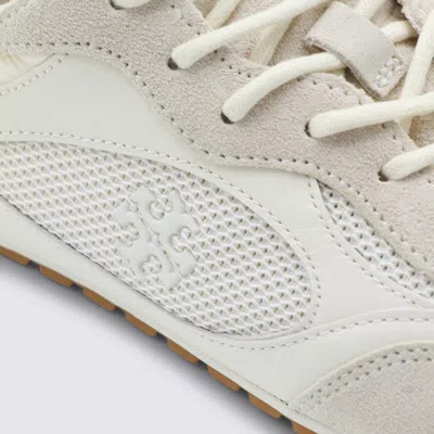 Tory Burch White Leather Sneakers In Neutral