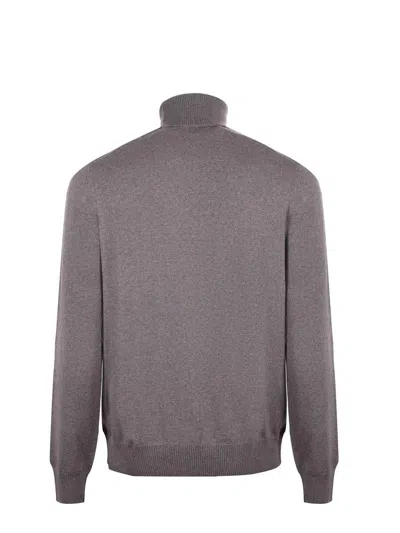 Fay Regular-fit. Fin. 12 Maglia Collo Alto In Lana Rasata. Sweater In Gray