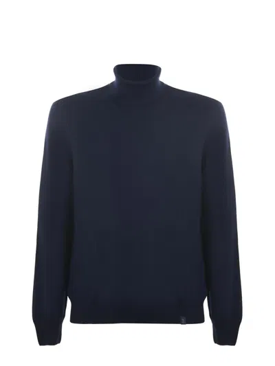 Fay High-collar Turtleneck Sweater In Blue