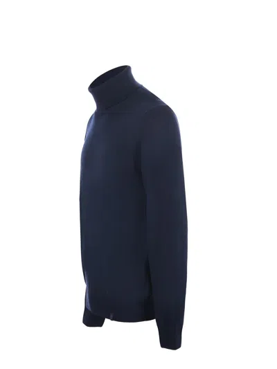 Fay High-collar Turtleneck Sweater In Blue