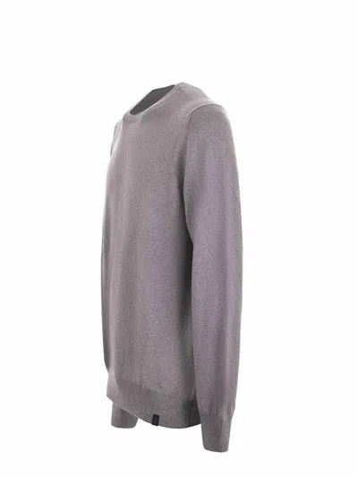 Fay Regular-fit. Fin. 12 Maglia Girocollo In Lana Rasata. Sweater In Gray