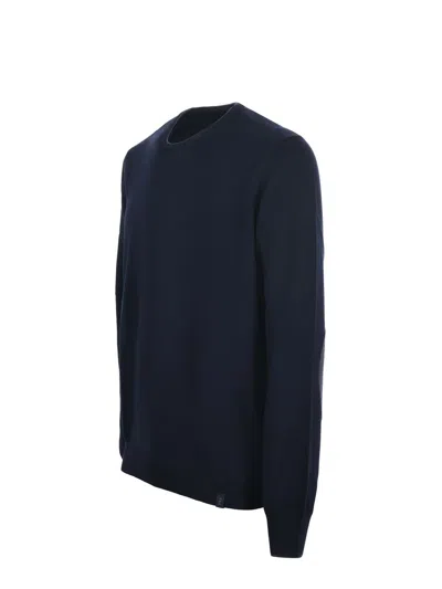 Fay Wool Crewneck Sweater In Blue