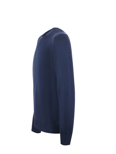 Fay Crew Neck Sweater In Blue