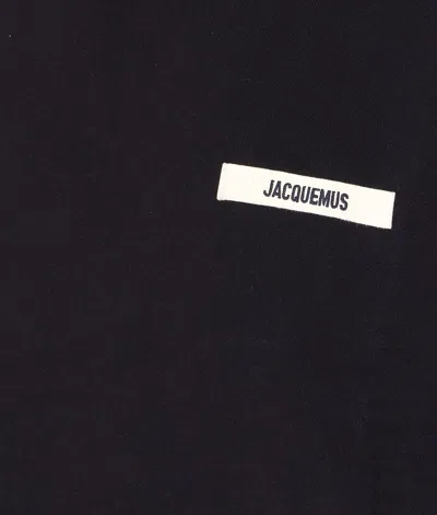 Jacquemus Hooded Long Sleeve Knitwear With Ribbed Cuffs In Black