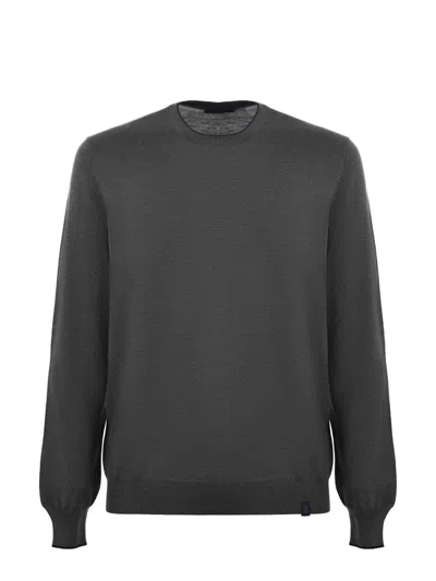 Fay Wool Crewneck Sweater In Green