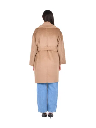 Max Mara Tie-waist Camel Coat In Brown