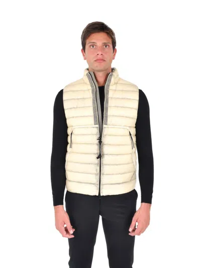 C.p. Company Quilted Puffer Gilet In Neutral