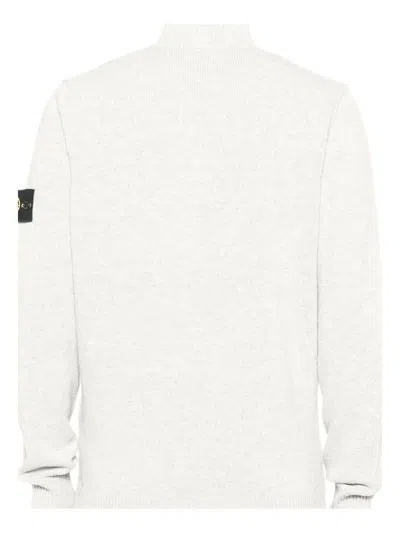 Stone Island Half-zip Jumper With Felt Trims In White