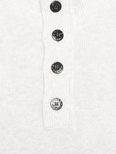 Stone Island Half-zip Jumper With Felt Trims In White
