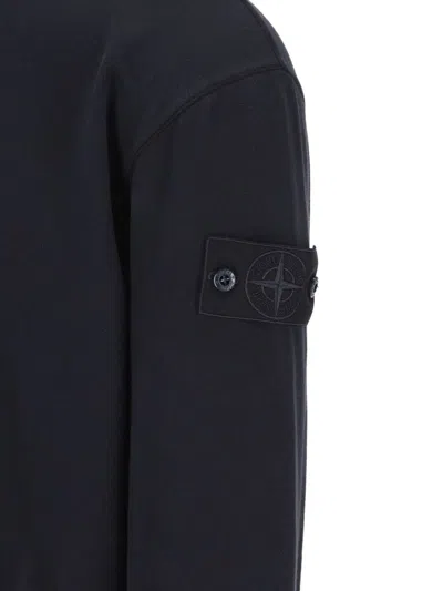 Stone Island Classic Knit Brown Sweater With Ribbed Details In Blue